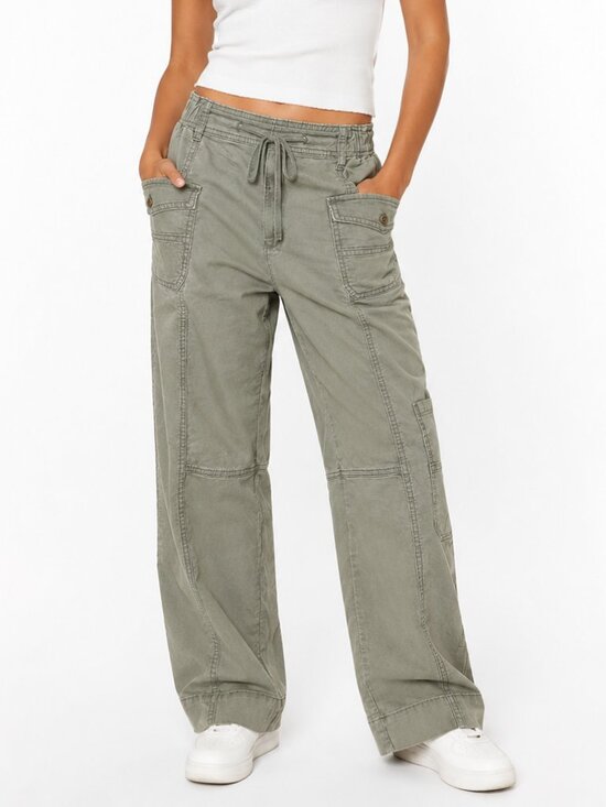 Anthropologie Pants - ANTHROPOLOGIE Pilcro Crop Wide Leg Olive Green Cargo Pants EUC